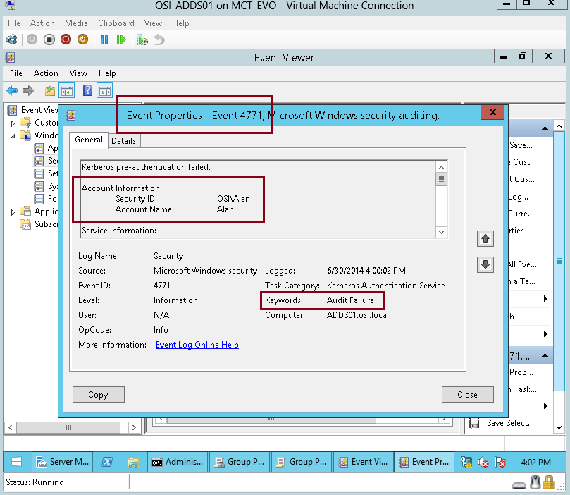 Active Directory User Logon Event Id 1003